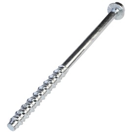 AERZETIX - C57366 - Set of 5 concrete screws with hexagon head with neck Ø10x160 mm - direct attachment without dowels - for 13 mm hex key - steel - for renovation work on construction