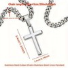 "For My Man" Cross Necklace, Stainless Steel Cuban Chain Jewelry,