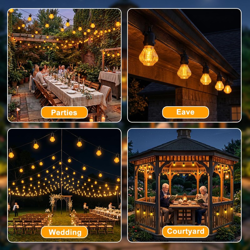 Solar String Lights for Outside, 31FT Solar String Lights Outdoor