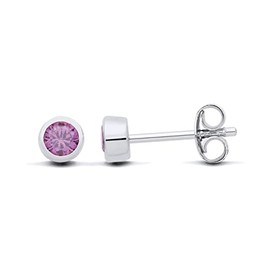 Old English Jewellers Sterling Silver Amethyst Stud Earrings - February Birthstone