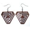 Big Infinity Boho Triangle Earrings, Triangle Wooden Jewelry, Laser Cut