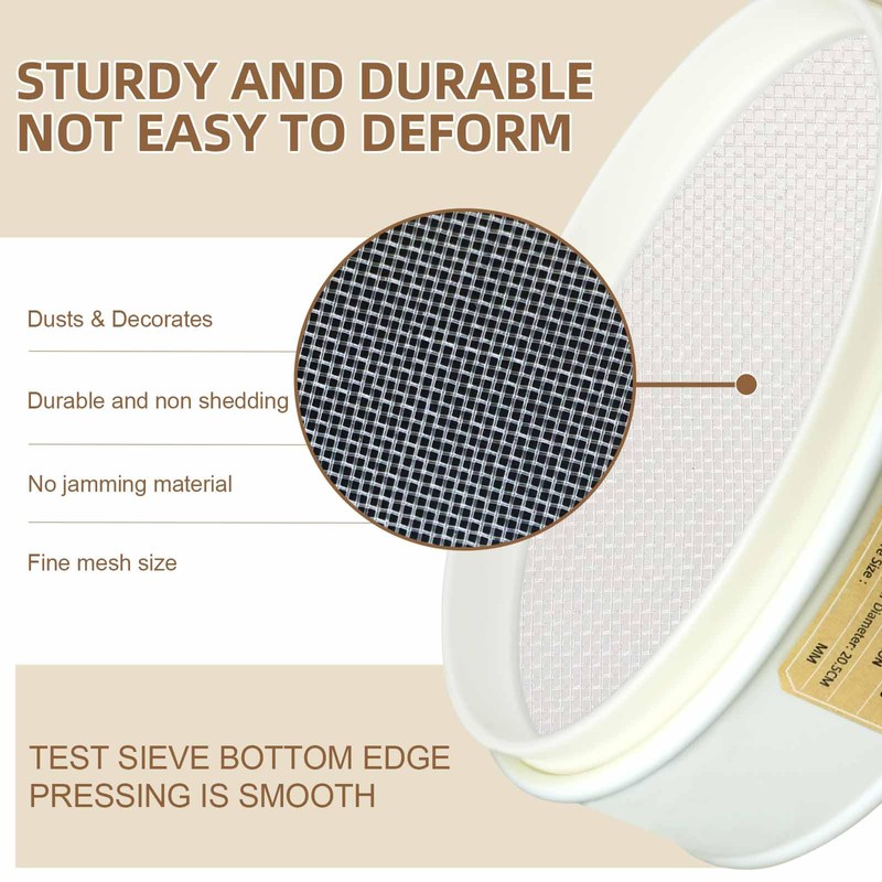 PVC Nylon Lab Sieve 18 Mes(1mm), LVDALAB 7.9Inch(20cm) Diameter Sample