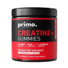 Creatine+ Gummies – Strawberry – 120 Count | 5000mg Creatine Monohydrate, 1000mg BCAA, L-Taurine & L-Carnitine | MAX Advanced Creatine Powder Vitamin Muscle Growth Gummies