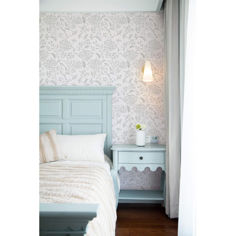 Heroad Peel and Stick Wallpaper White Contact Paper Sliver Floral