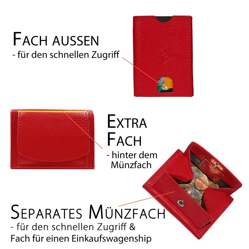 FreeHaveFun Women's Mini Purse, red, Modern
