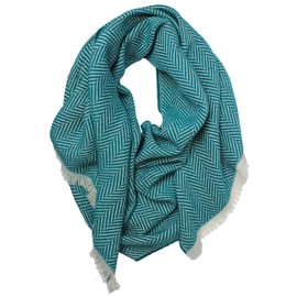 Rotfuchs XXL scarf oversized women's scarf winter scarf men's scarf herringbone green 200 x 54 cm Made in Germany