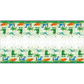WERNNSAI Dinosaur Party Tablecloth - 2 PCS Dinosaur Party Decorations for Party Supplies Plastic Waterproof Tablecloth Disposable Table Cover for Boys Dinosaur Birthday Party 137×274 cm