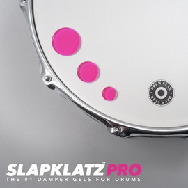 SlapKlatz PRO Drum Gel Dampers – Pink – 12 Pads in 3 Sizes – Storage Case Included