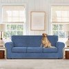 WEERRW Velvet Plush Fabric 4 Pieces Sofa Covers for 3