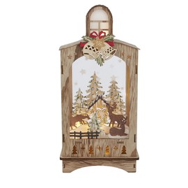 Kurt S. Adler Battery-Operated Light Up Christmas Village Lantern, 12.2-Inch, Tan