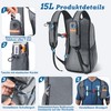 BECOJADDE 15L Hiking Backpack Men's Small Backpack Women's Lightweight Daypack