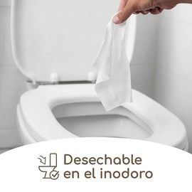 Walfort | 4 pack de toallas húmedas íntimas desechables en el inodoro. 2 paquetes con 28 toallitas c/u.