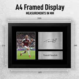 HWC Trading FR A4 Tomas Soucek West Ham United Gifts Printed Signed Autograph Picture for Football Fans and Supporters - A4 Framed
