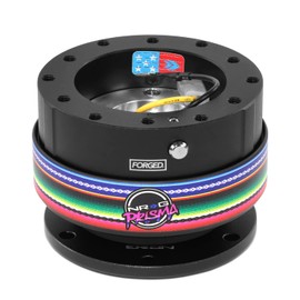 NRG Innovations Gen 2.0 Steering Wheel Quick Release Adapter 6-HOLE with Mounting Bolts, Quick Release - Black Body/Mexicali ring with Prisma Collab, NRG-SRK-200BK-MEXICAL