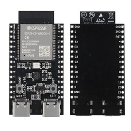 2Pcs ESP32-C6-WROOM-1 ESP32-C6 ESP32-C6-WROOM-1-N8 Development Board ESP32-C6-DevKitM-1 Dual Core Type-C Board MCU Module Integrates Complete Wi-Fi and BLE for Internet of Things