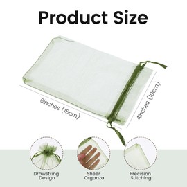 PEOVLVN Pack of 100 Organza Bags Jewellery Bags 10 x 15 cm Organza Bags Gift Bags Organza Bags with Drawstring Gift Bags Jewellery Bag for Wedding or Party