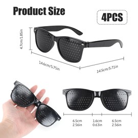 JINSIHU 4 Pairs Black Unisex Stenopeic Eyewear Eyewear for Vision Care, black