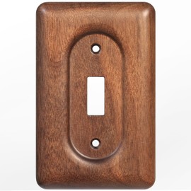 YDJSA Solid Walnut Light Switch Cover Decorative Single Toggle Wall Plate for Rustic Contemporary Interiors