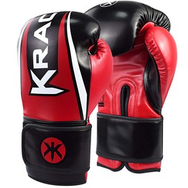 Krace Boxing Gloves 14oz for Kids Youth Men Women, Training Boxing Gloves PU Leather Bag Gloves (Red)
