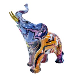 Colorful Elephant Statue Sculpture Frgurine Gift for Home Office Living Room Desktop Decoration Garden Figurines Outdoor Decor Frgurines (Small)