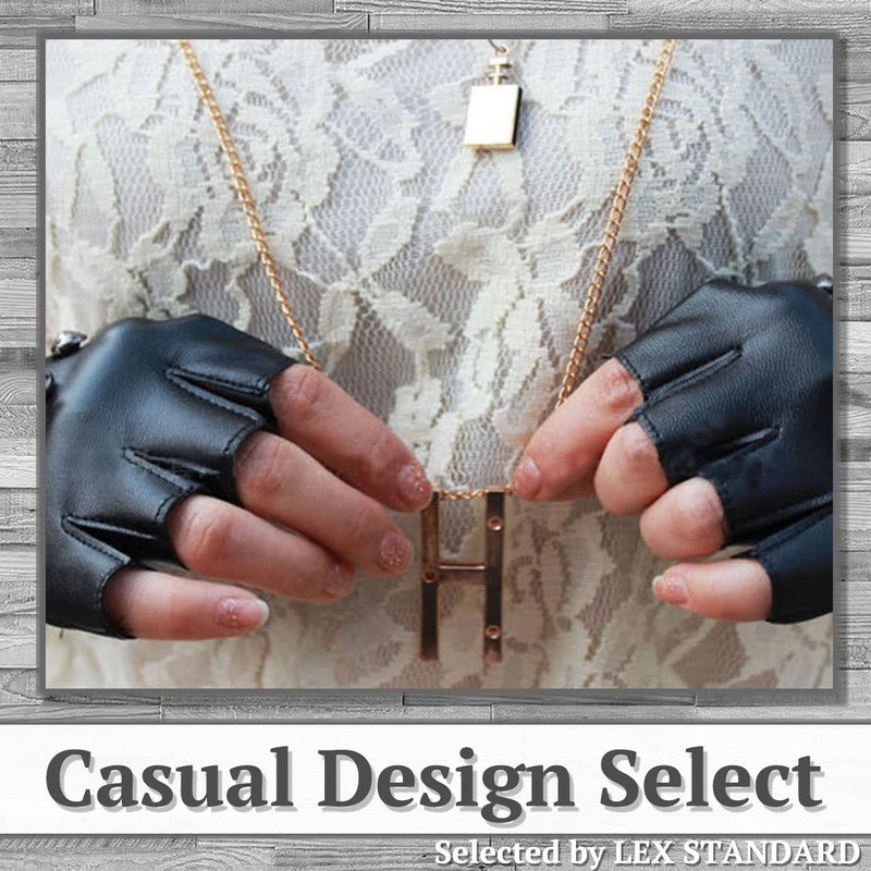 Rex Standard GT016 Women's Leather Gloves Fingerless Punk Rock Studs,