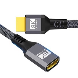 xiwai - Cable de extensión HDMI 2.1 macho a hembra Ultra-HD 8K 60hz 4K 120hz 48Gbs con cable HDMI 3D de audio negro 1,5 m