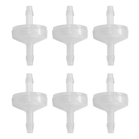 BesNPT 1/8" Barb Hose Inline Check Valve Ozone Resistance PVDF Plastic One-Way Non-return Prevent Water Backflow for Fuel Oil Water Air (Pack of 6)