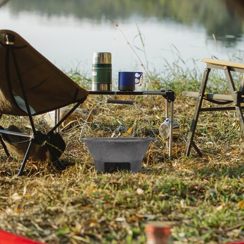 DOITOOL Cast Iron Charcoal Hibachi Grill, Portable Picnic Charcoal Stove