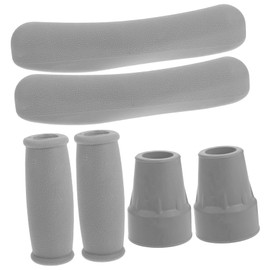 Healeved 6pcs Underarm Crutch Accessories Threaded Inserts Nut Winter Cycling Shoe Covers Pe Elbow Walker Cover Adjustable Roller Skate Leash Handle Grips Rubber Grey