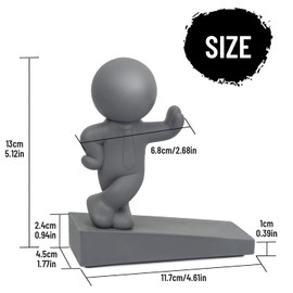 Omoojee Cute Door Stop Decorative and Heavy Duty 2 Pack Effective to Keep Your Door Open Well Designed Buddy Door Stop, Grey