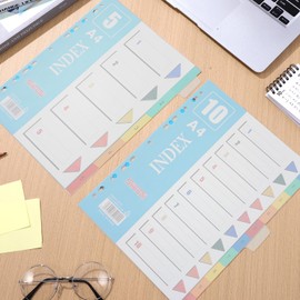 Index Divider Card Sheet a5 6 Holes Transparent Plastic Index Page Labels Divider Labels Board Tabs File Accessories Office 11 Pieces (6 with Side Tabs + 5 Top Tabs)