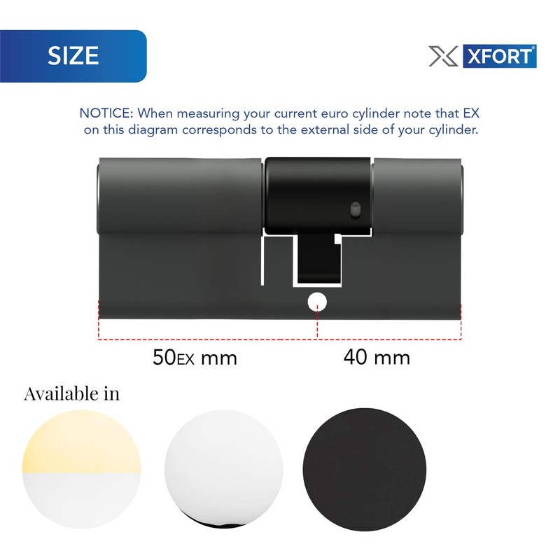 XFORT Colossus Matt Black 3 Star Kitemarked Euro Cylinder Lock