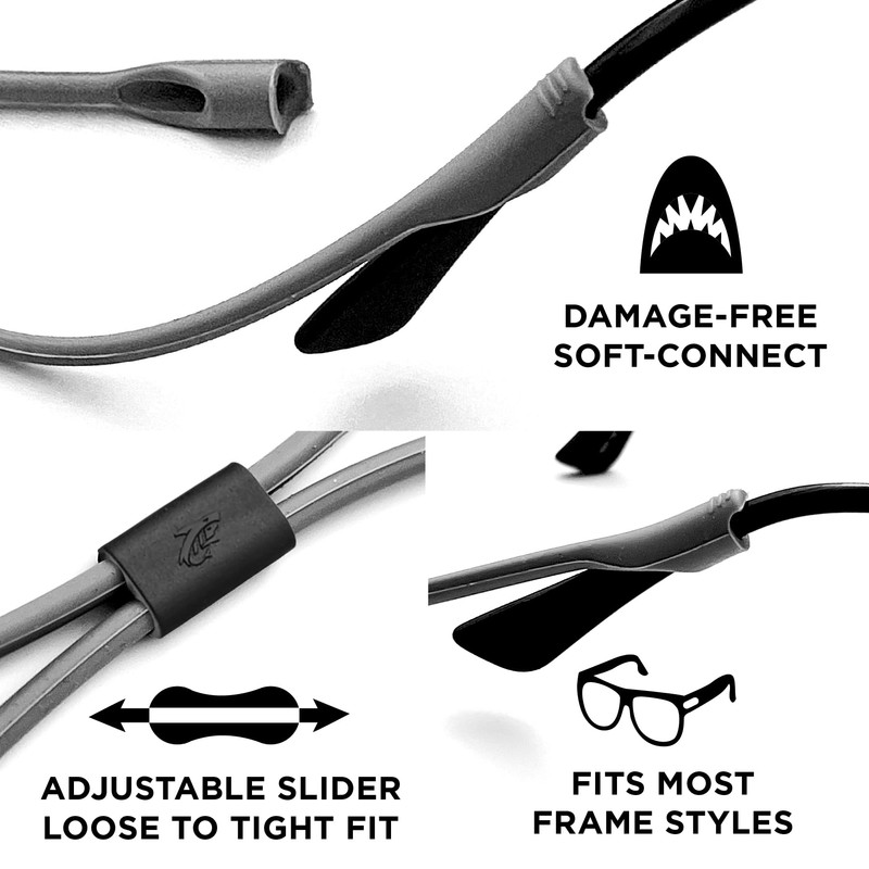 Pilotfish Glasses Strap, Silicone Sunglasses Strap for Eyewear, Adjustable Eyeglass