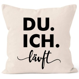 SpecialMe® Cushion Cover "Ich Du läuft Liebeserklärung" Love Gift for Partner Love Sayings Nature 40 cm x 40 cm