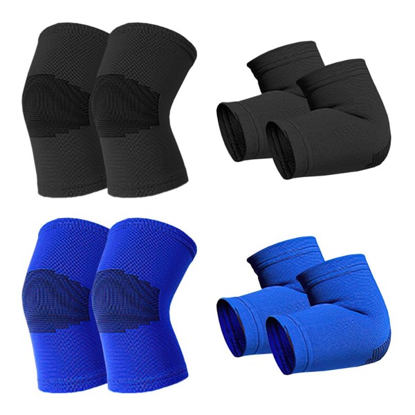 VBRHFRIF 2 Sets Of Elbow And Knee Pads, Sports Knee