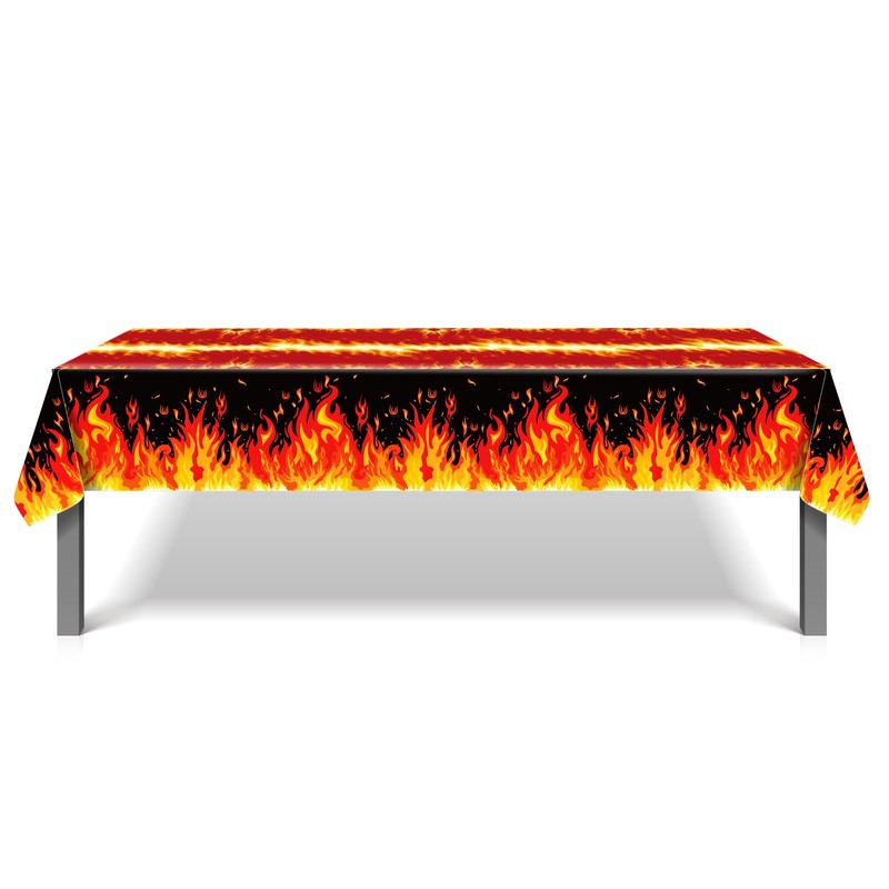 CC HOME 1Pc Fire Party Plastic Tablecloth 54 x 87