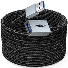 JasRoum USB Extension Cable 20 Ft, Type 3.0 A High Speed 5Gbps Data Transfer & Charging Male to Female Extender Cord for Monitor TV Keyboard Mouse Flash Drive Webcam Printer