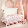 HNHUAMING 4-Piece Crib Bedding Set for Girls Boys, Baby Crib