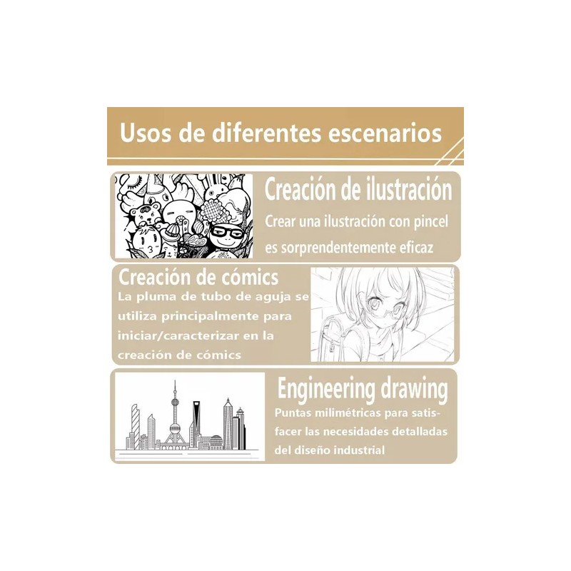 Estilografos Fineliner Lettering Manga Bosquejo 12pcs