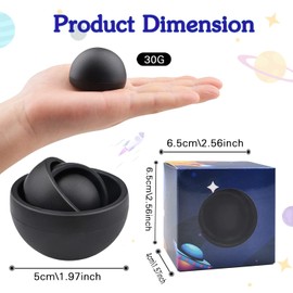 Steemjoey Fidget Toy, 3D Maze Balls, Finger Training, Fidget Gyro Toy, Sensory Toy for Relieving Anxiety and Stress for Children and Adults with ADHD Autism, Black