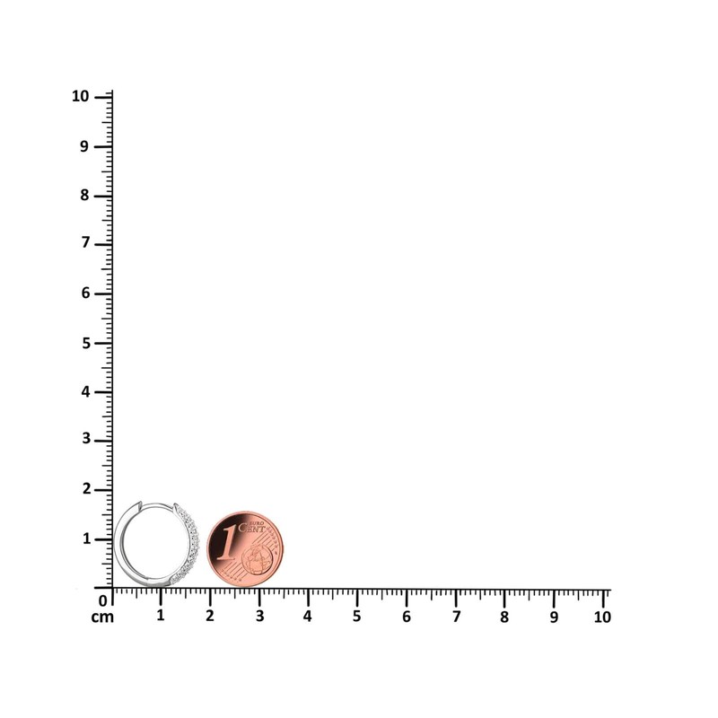 Schöner-SD Hoop Earrings Medium 18 mm 925 Silver with Zirconia,