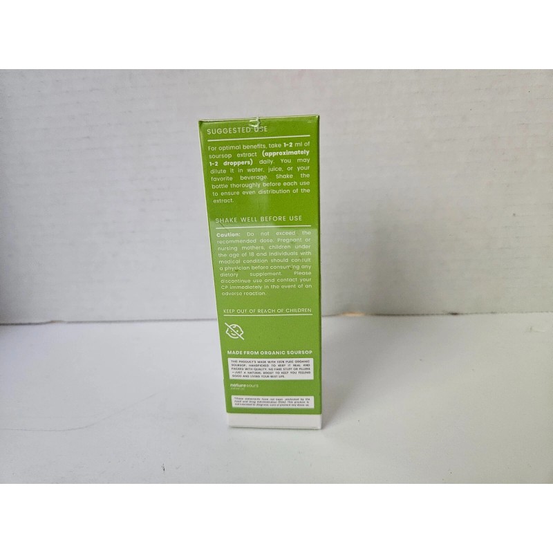 Naturesours Soursop Graviola Liquid Drops 2 fl oz Exp 12/2026