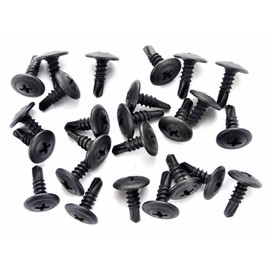 Retro-Motive Black Self Tap #8 x 1/2" Phillips Washer Head Trim Screws- Fits GM- Qty.25- #976