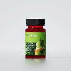 Updated Apple cider Vinegar Gummy formula supports normal energy levels and gut health - supports digestion, detoxification and cleansing - ACV Gummy W/VIT B12 Health Vitamin - Specification: 1 bottle of 30 granules