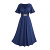 Rosegal Women Plus Size Elegant Summer Dress Folded V Neck