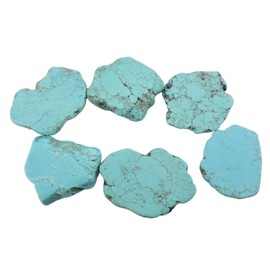 COIRIS 10pcs Natural Turquoise Gemstone Big Irregular Shape Chips Stone Loose Beads for Jewelry Making (ZS-1134-L)