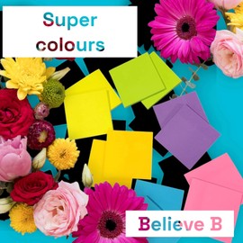 Sticky Notes 3x3 Try Something New with Believe B 4 Multi Colors in 4 Pads 100 Sheets in 1 Color Total Sheets 400 School Supplies Love Things to Write Office Supply