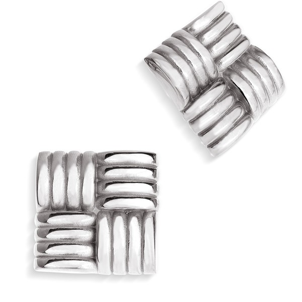 JeanBeau Chunky Silver Large Square Stud Earrings for Women Girls,