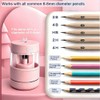 Rechargeable 2-in-1 Electric Pencil Sharpener with Desktop Vacuum, Cordless Automatic