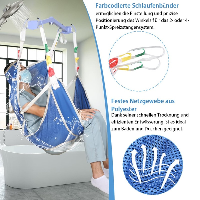 EZ Assistive Hoyer Lifting Strap Sling for Toilet, Patient Lifting